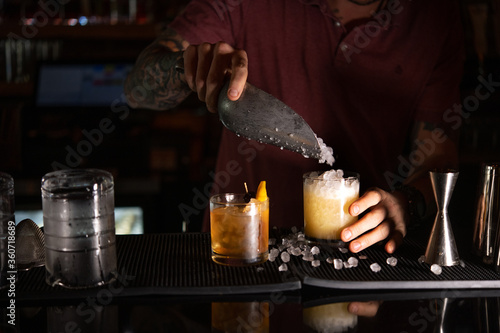 Bartender making a cocktail