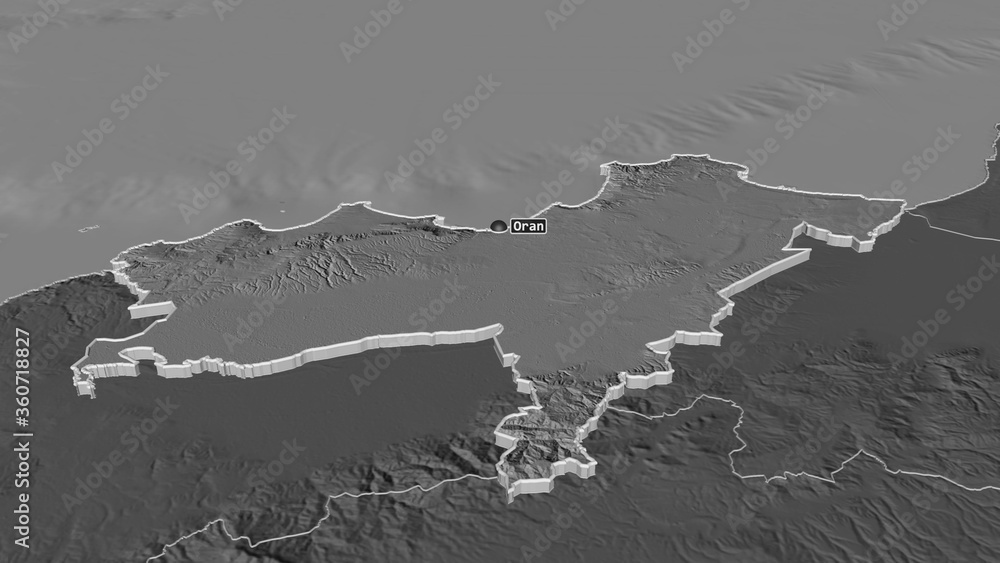 Oran, Algeria - extruded with capital. Bilevel Oran, Algeria - extruded with capital. Bilevel