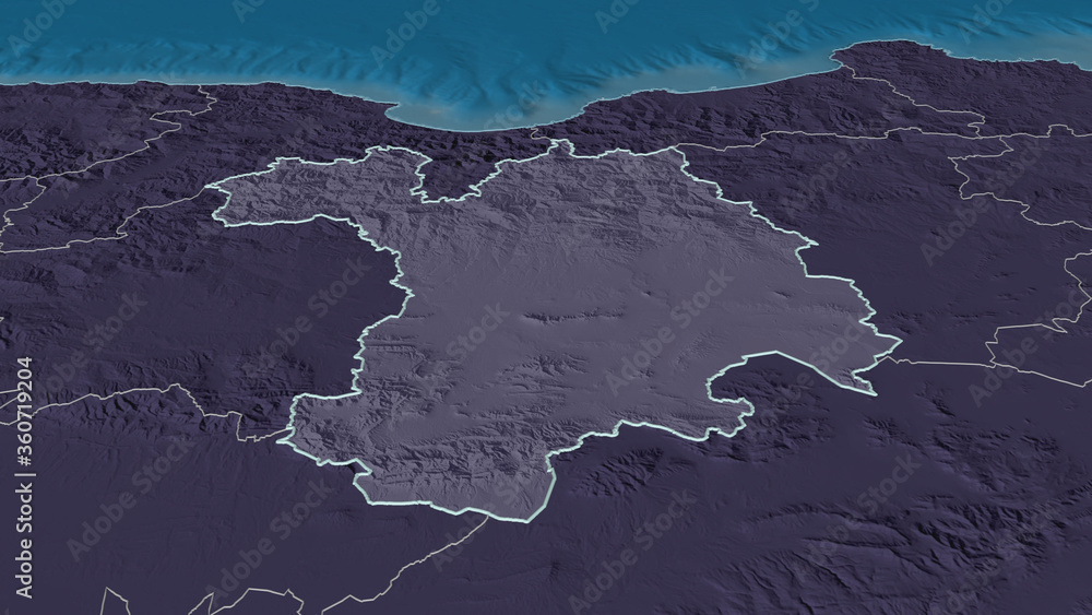 Sétif, Algeria - outlined. Administrative Sétif, Algeria - outlined. Administrative