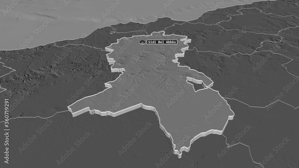 Sidi Bel Abbès, Algeria - extruded with capital. Bilevel Sidi Bel Abbès, Algeria - extruded with capital. Bilevel