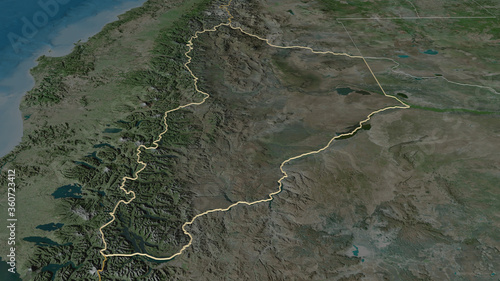Neuqu  n  Argentina - outlined. Satellite