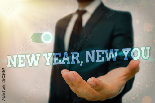 Text sign showing New Year, New You. Business photo text coming January Changing an individualality for a better an individual photo