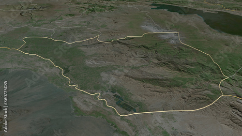 Ararat, Armenia - outlined. Satellite photo