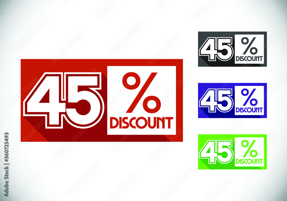 45% off discount promotion sale Brilliant poster. Sale and discount labels. Price off tag icon. special offer 45% off discount promotion sale Brilliant poster. Sale and discount labels. Price off tag icon. special offer
