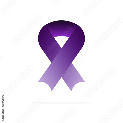 Awareness campaign ribbon half line and style icon color. Vector Illustrator 10