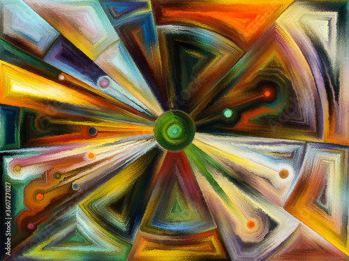 Circular stained glass design