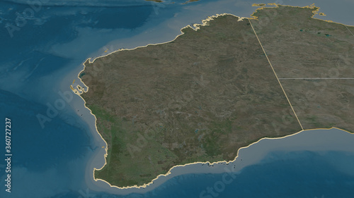 Western Australia, Australia - outlined. Satellite