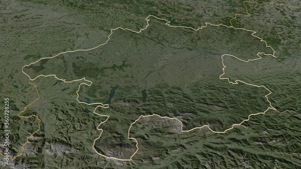 Oberösterreich, Austria - outlined. Satellite Oberösterreich, Austria - outlined. Satellite