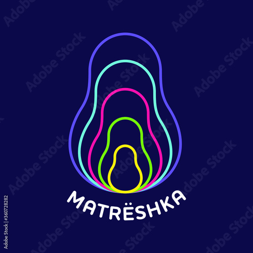 Russian nesting dolls matrioshka, colorful symbol of Russia