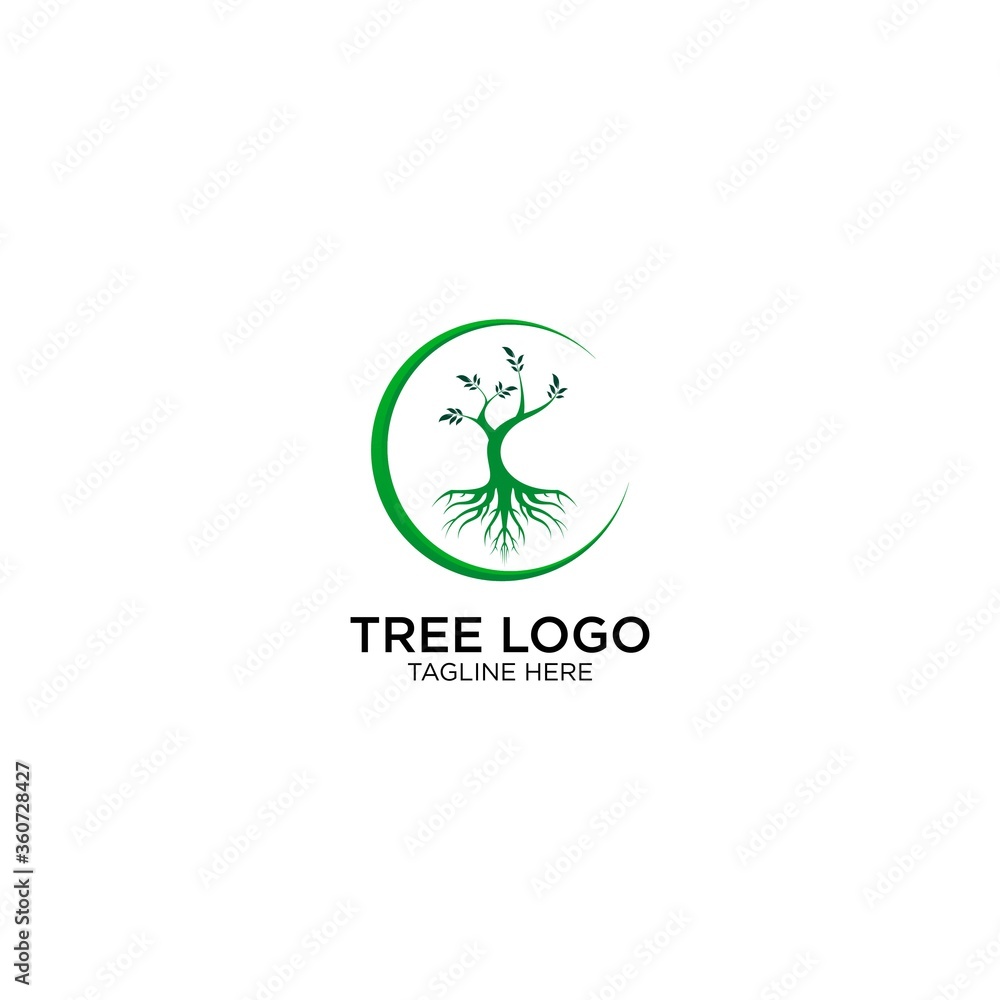 Tree Leaf Leaves Green Natural Logo Design