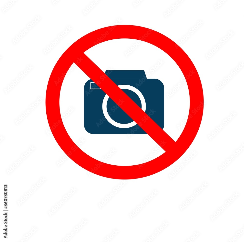No photo sign on white background. Prohibition sign. Vector illustration No photo sign on white background. Prohibition sign. Vector illustration