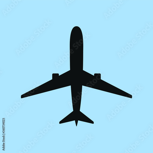 High detailed airplane icon. For use in navigation, infographics and maps.