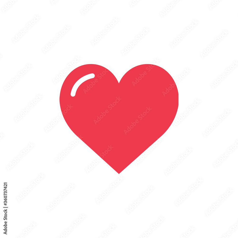 Heart vector icon. Flat linear heart icon. Flat simple red symbol on white background. Heart vector icon. Flat linear heart icon. Flat simple red symbol on white background.