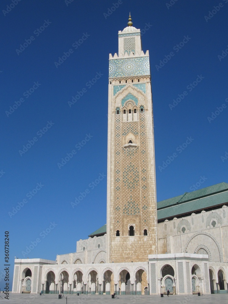 The Hassan II Mosque under blue sky, Casablanca, Morocco