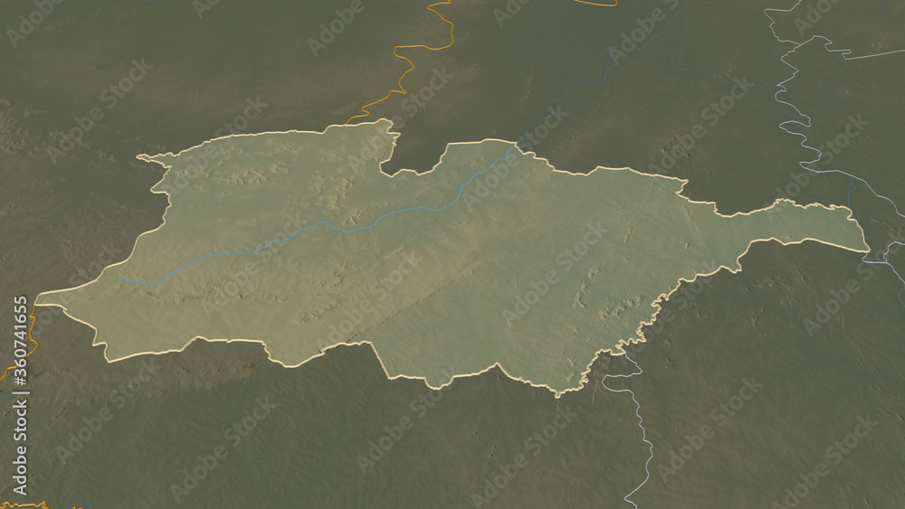 Haut-Bassins, Burkina Faso - outlined. Relief Haut-Bassins, Burkina Faso - outlined. Relief