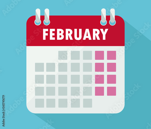February calendar. Vector, Calendar, poster, graphic.