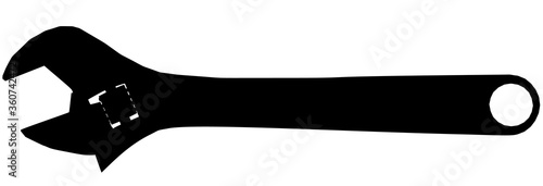 Pipe wrench on white background. Isolated vector.