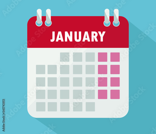 January calendar. Vector, Calendar, poster, graphic.