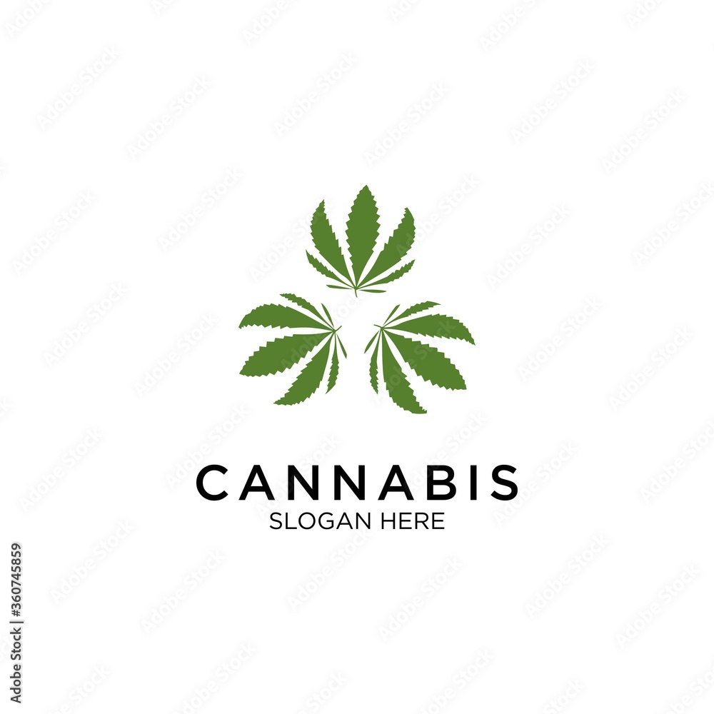 cannabis marijuana natural logo template 