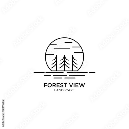 Sunset With Beach Logo Design