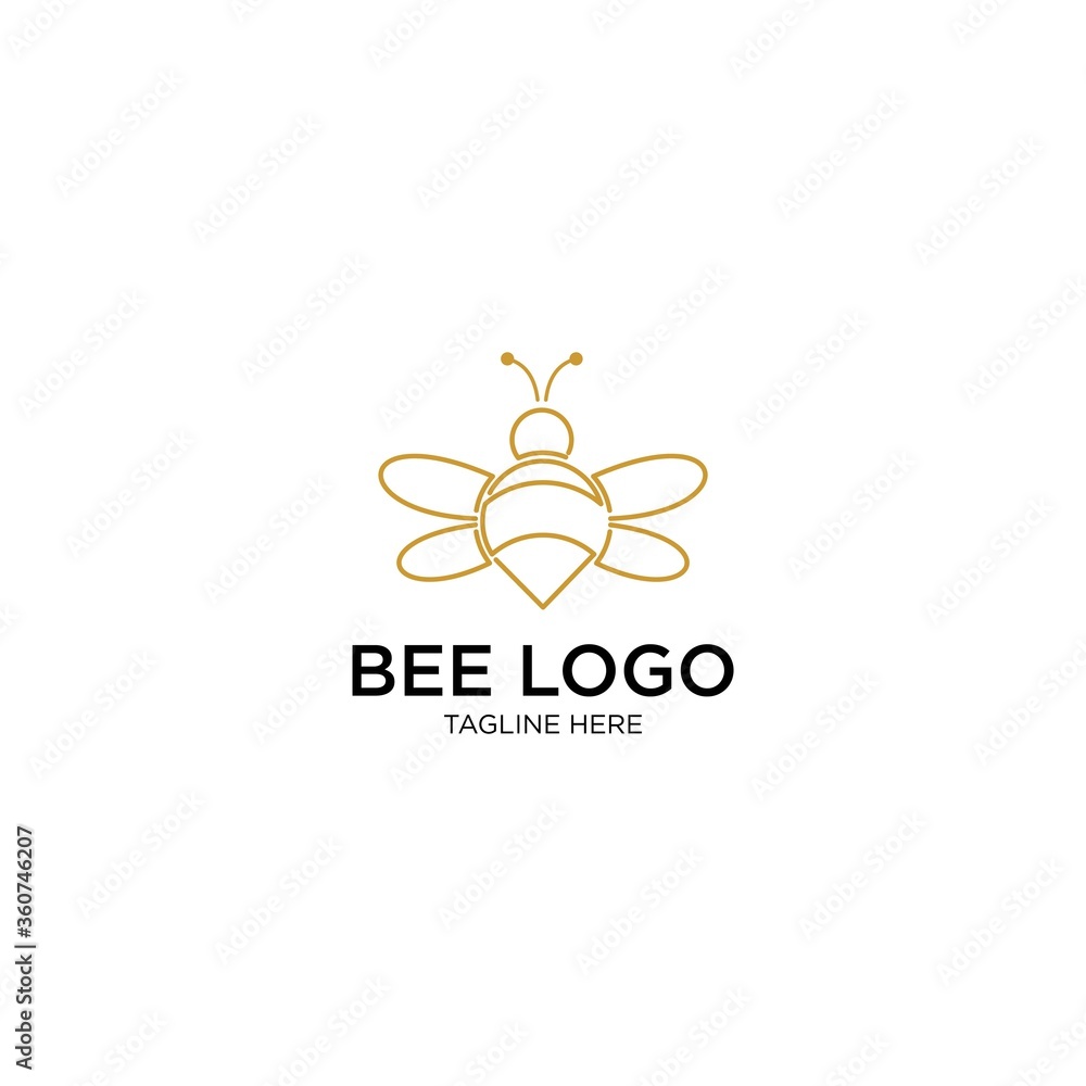 bee monoline logo for boutique / company luxury logo template