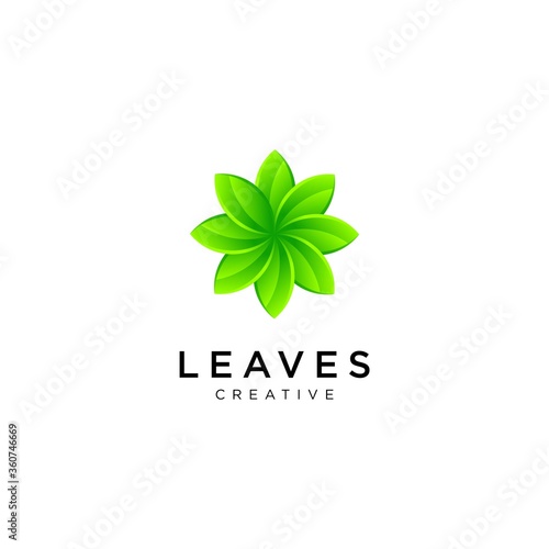 leaf / leaves abstract natural logo template