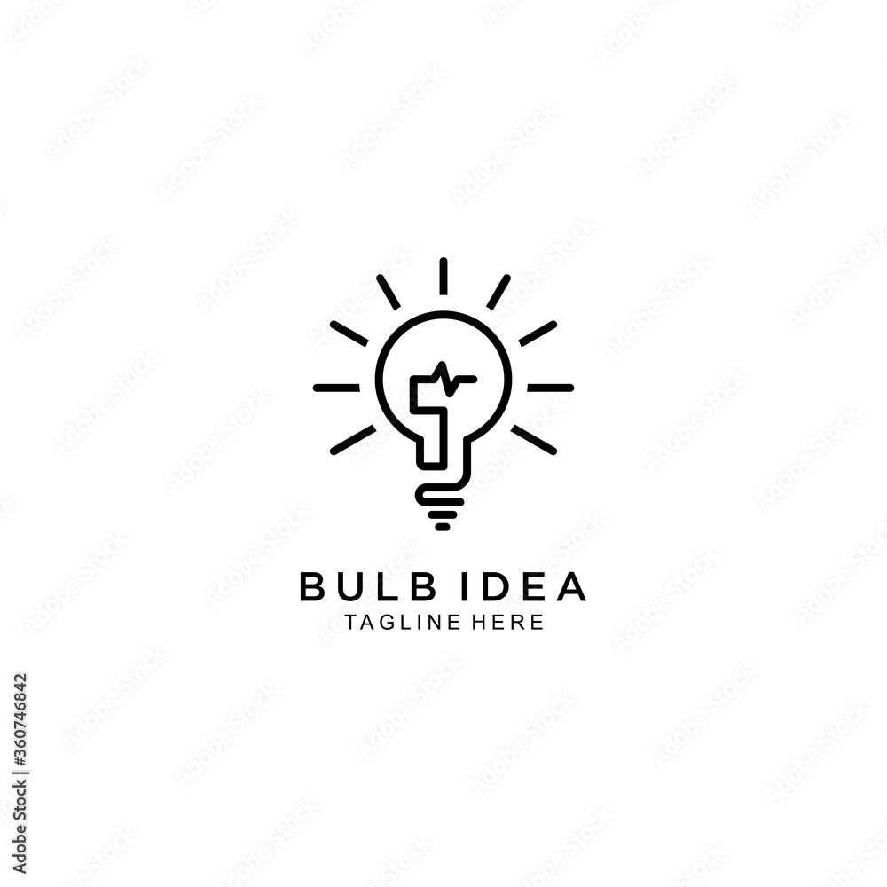 creative bulb idea, line art / monoline logo template creative bulb idea, line art / monoline logo template
