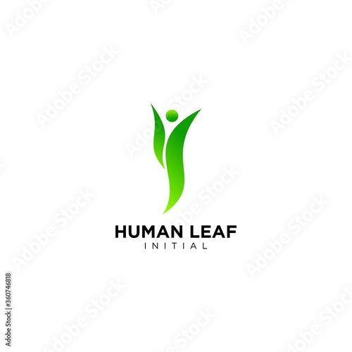 letter Y / I leaf / leaves abstract natural logo template
