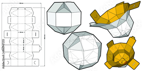 Gift Cardboard Box and Die-cut Pattern. The .eps file is full scale and fully functional. Prepared for real cardboard production.
