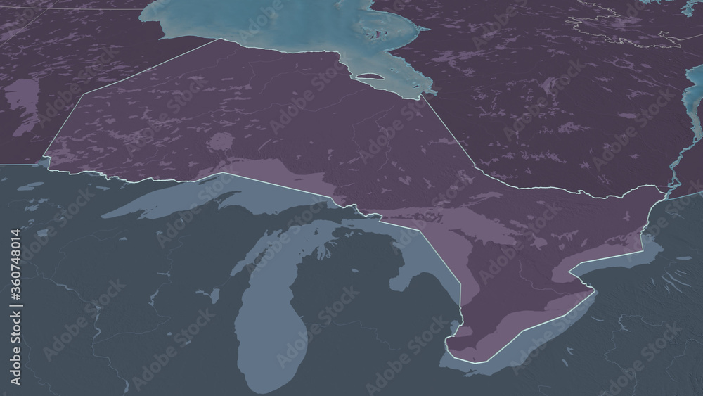 Obraz premium Ontario, Canada - outlined. Administrative