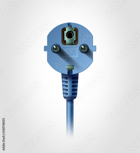 Electrical plug, Vector realistic object