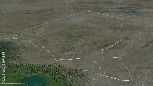 Kanem, Chad - outlined. Satellite photo