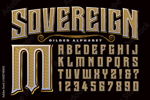 An Ornate, Regal, Gilded Alphabet that Exudes Elegance and Drama