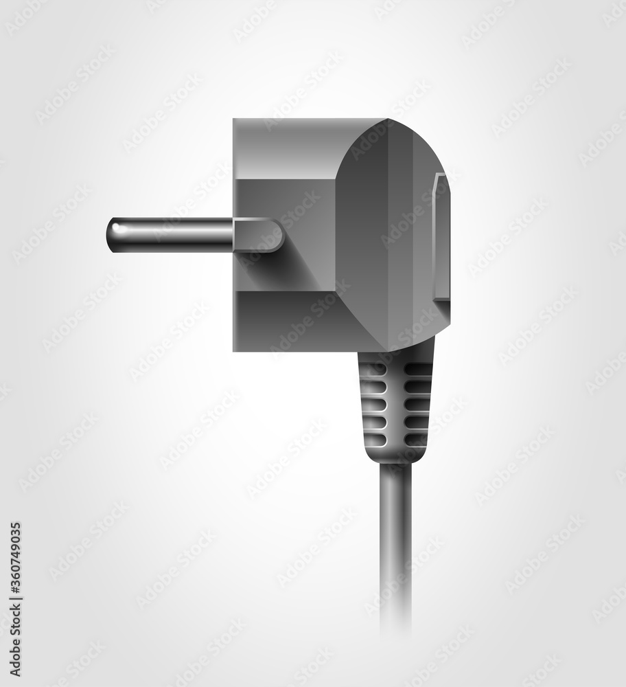 Electrical plug side view, 3D realistic object, Vector illustration Eps 10 Electrical plug side view, 3D realistic object, Vector illustration Eps 10