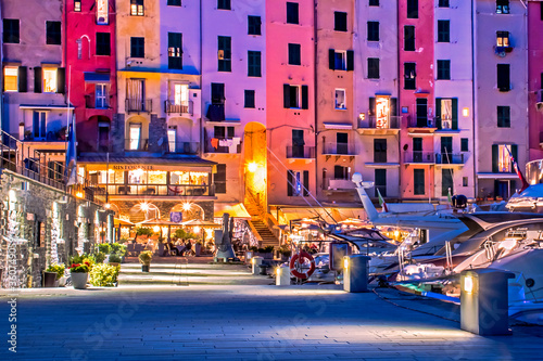 Canvastavla Street at night in Portovenere, Italy