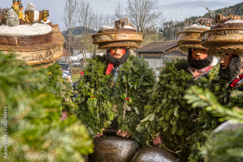 Silvesterchlausen or New Year’s Mummers Processions. Its part of the Silvesterchlausen tradition of greeting for the New Year in the Canton of Appenzell, Switzerland photo