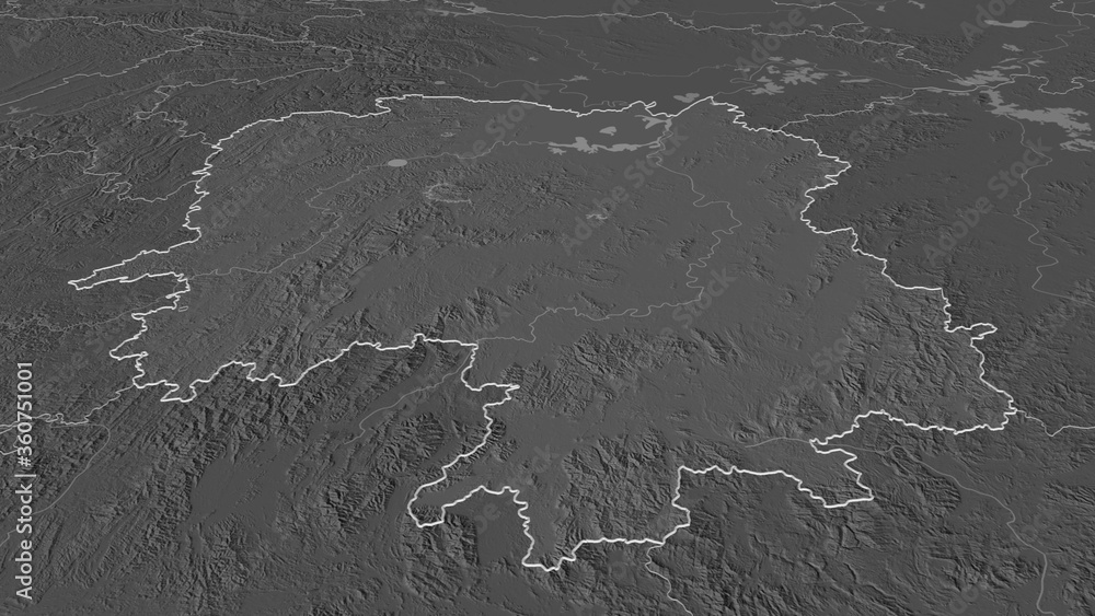 Fototapeta premium Hunan, China - outlined. Bilevel