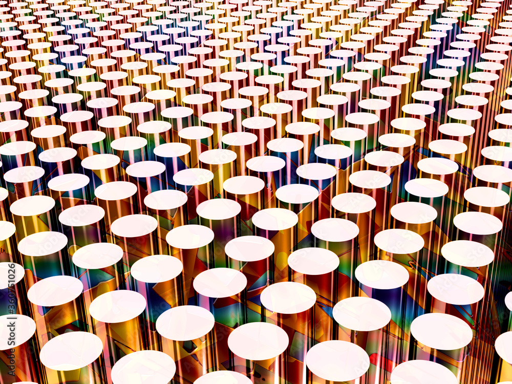 Fototapeta premium Absrtact pattern of multicolored rods in rows