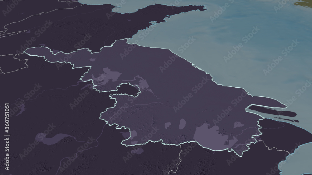 Jiangsu, China - outlined. Administrative Jiangsu, China - outlined. Administrative