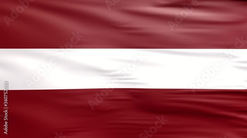 Waving flag. National flag of Latvia. Realistic 3D animation photo