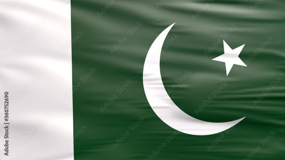 Waving flag. National flag of Pakistan. Realistic 3D animation Waving flag. National flag of Pakistan. Realistic 3D animation