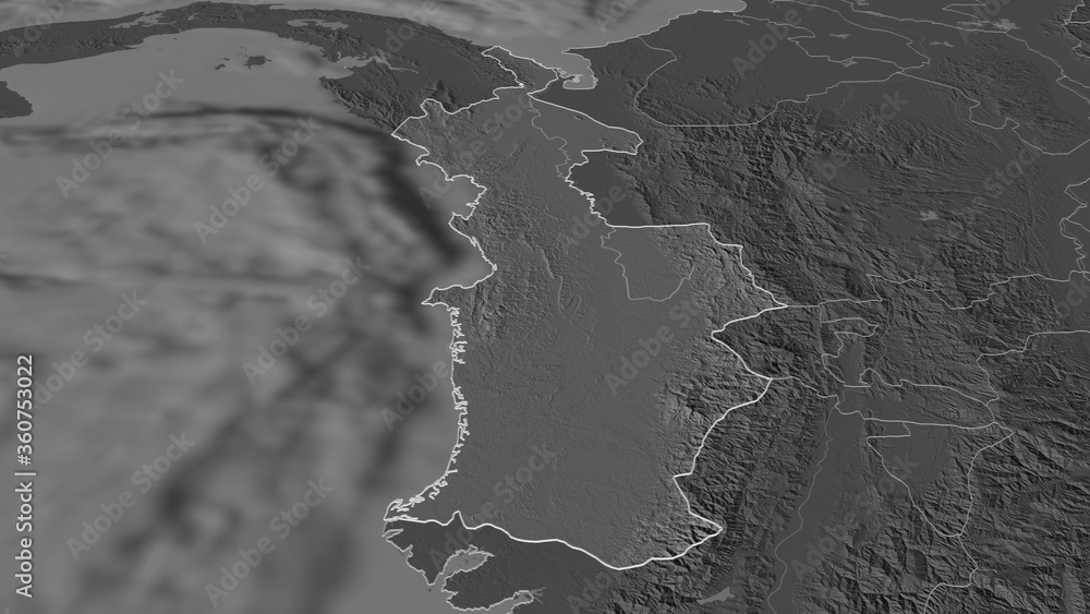 Chocó, Colombia - outlined. Bilevel Chocó, Colombia - outlined. Bilevel