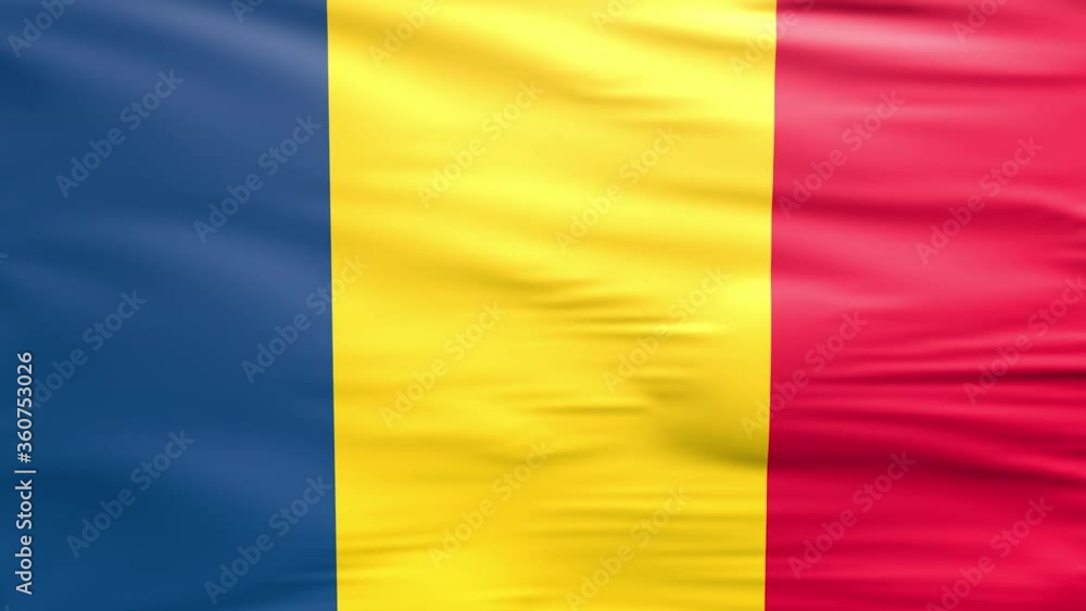 Waving flag. National flag of Romania. Realistic 3D animation Waving flag. National flag of Romania. Realistic 3D animation