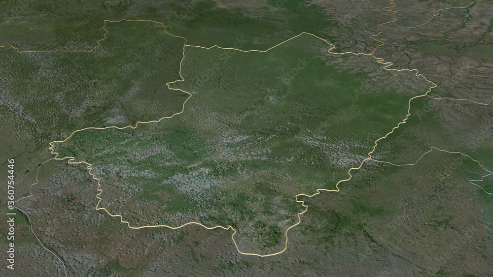Lékoumou, Republic of Congo - outlined. Satellite Lékoumou, Republic of Congo - outlined. Satellite