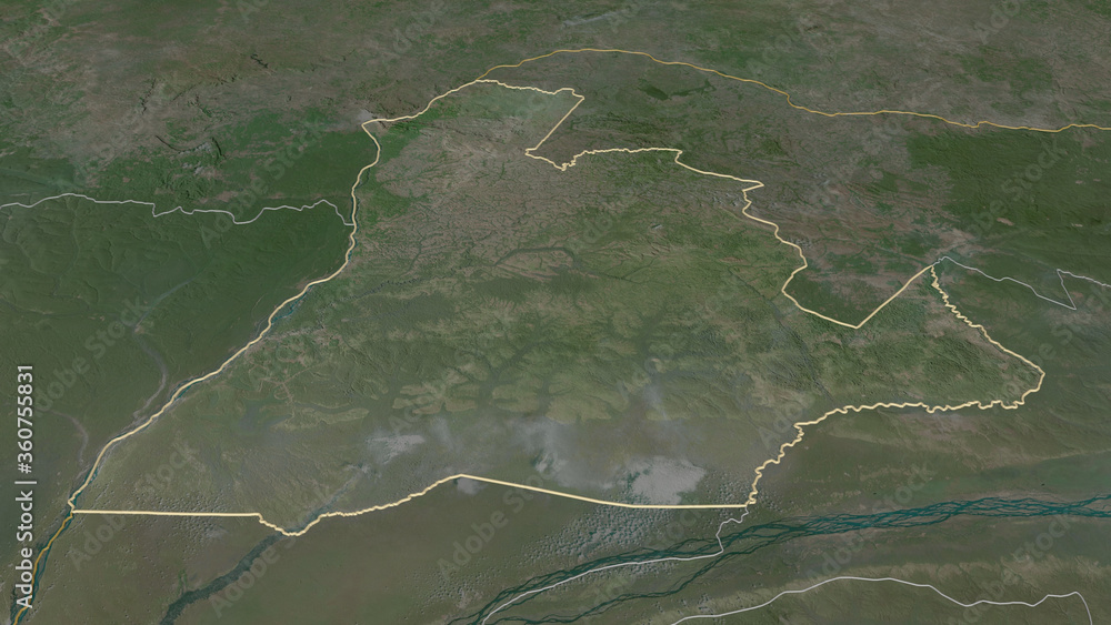 Sud-Ubangi, Democratic Republic of the Congo - outlined. Satellite Sud-Ubangi, Democratic Republic of the Congo - outlined. Satellite