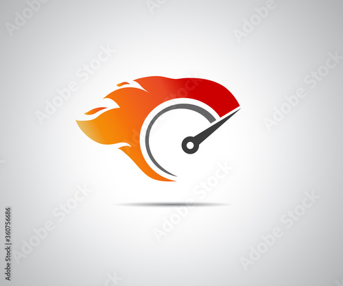 Speed, vector logo racing event, with the main elements of the modification speedometer
