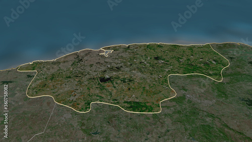 Cuadro en lienzo La Habana, Cuba - outlined. Satellite
