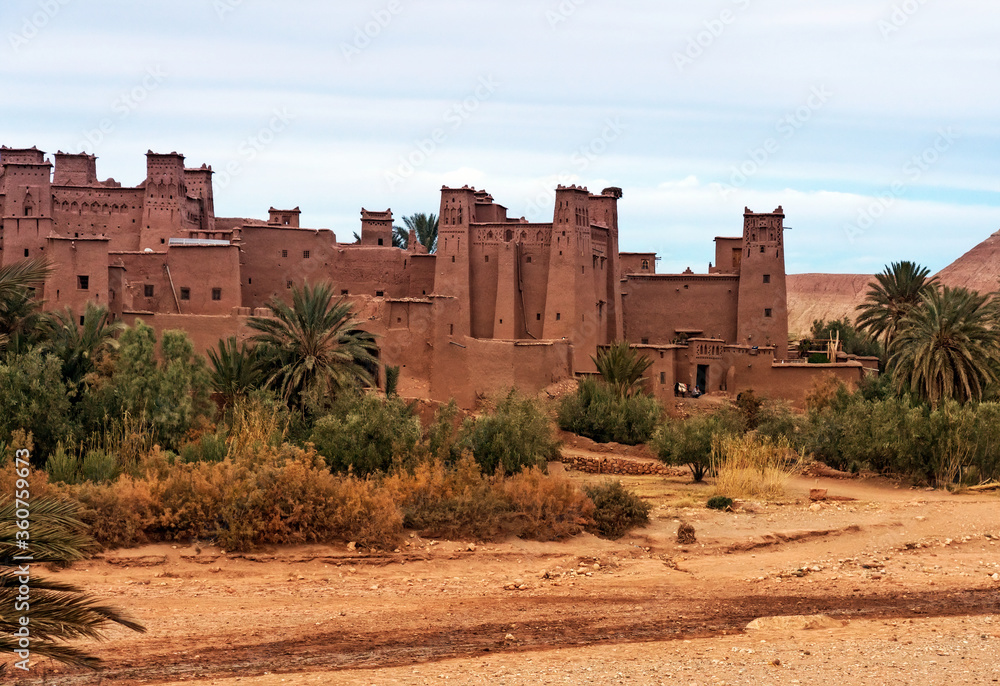 Ait benhaddou kasbah at sunset in Ouarzazate, Morocco