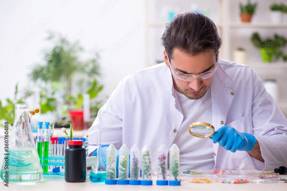 Young male chemist working in the lab Young male chemist working in the lab
