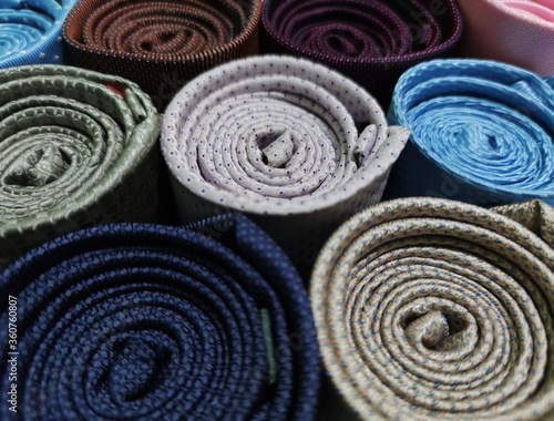 close up of colorful towels